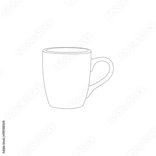 Coffee cup line art vector design. Coffee cup line art outline illustration design.