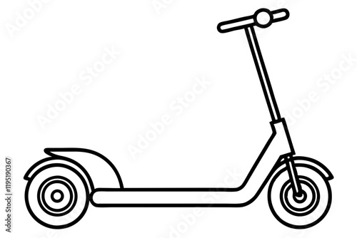 Detailed Scooter Line Sketch