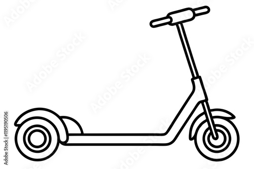 Detailed Scooter Line Sketch