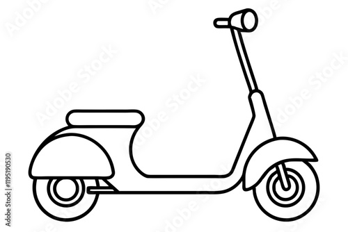 Detailed Scooter Line Sketch