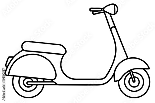 Detailed Scooter Line Sketch