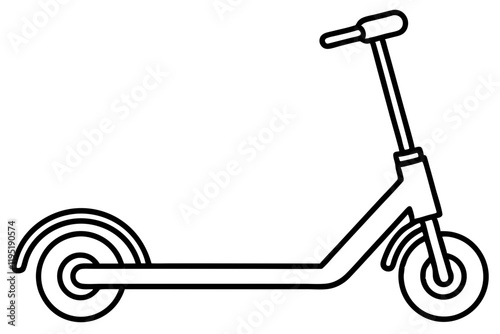 Detailed Scooter Line Sketch