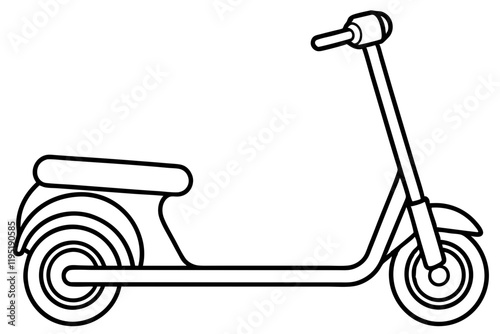 Detailed Scooter Line Sketch