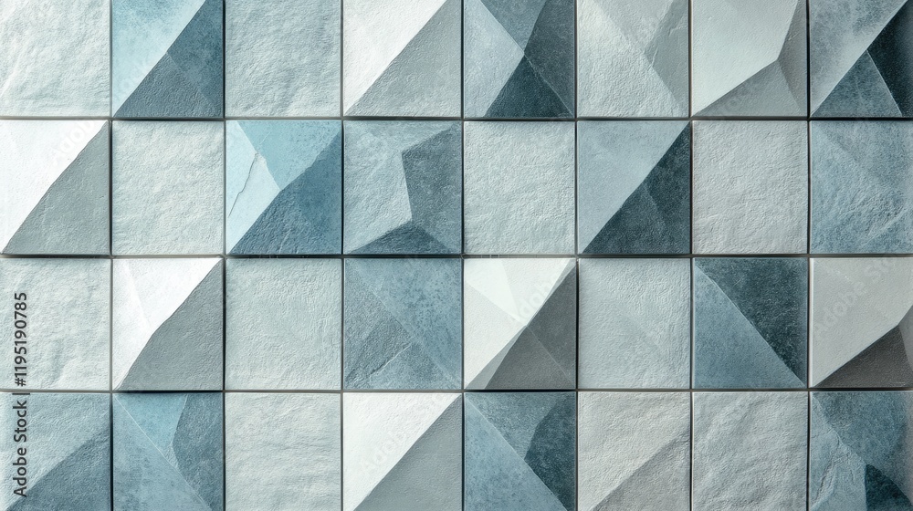 Abstract light blue and gray mosaic with sharp triangular shapes, providing a minimalist and futuristic look Abstract light blue and gray mosaic with sharp triangular shapes, providing a minimalist and futuristic look