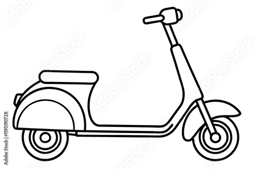 Detailed Scooter Line Sketch