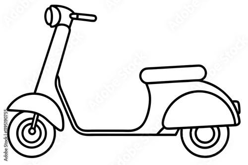 Detailed Scooter Line Sketch