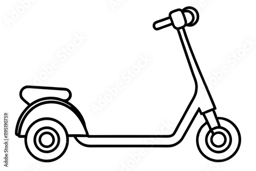 Detailed Scooter Line Sketch