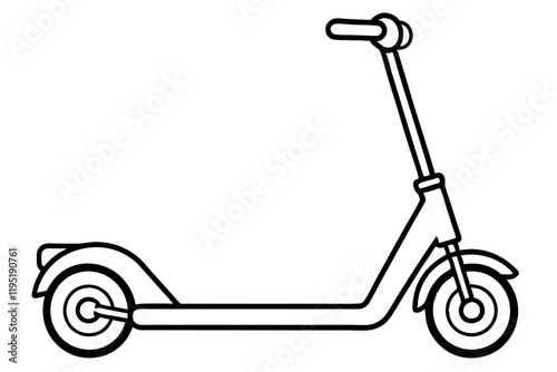 Detailed Scooter Line Sketch
