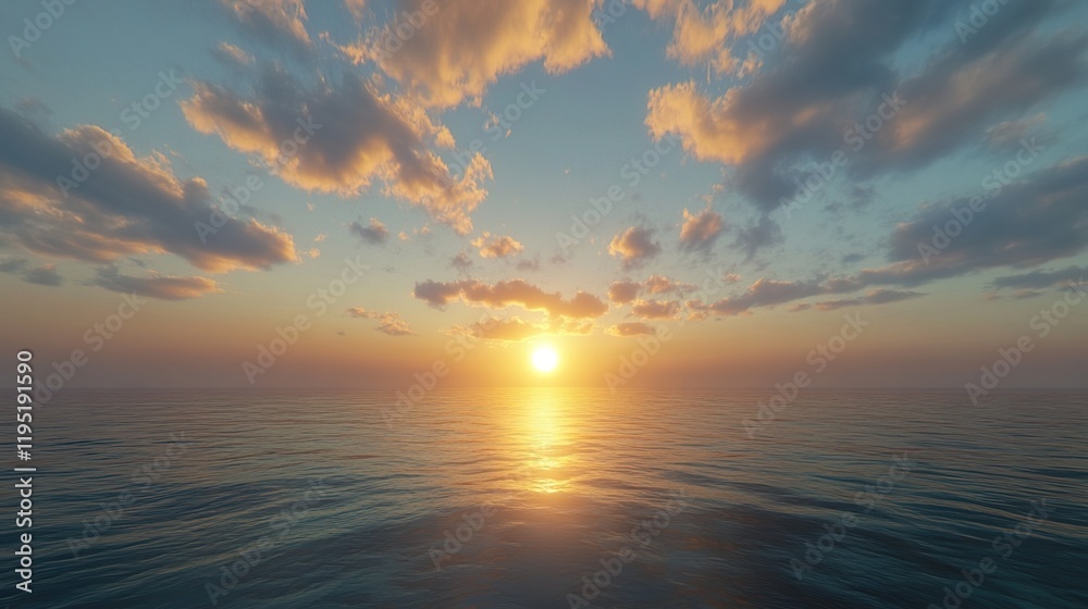 Obraz premium A Sunset over the Ocean with a Beautiful Sky