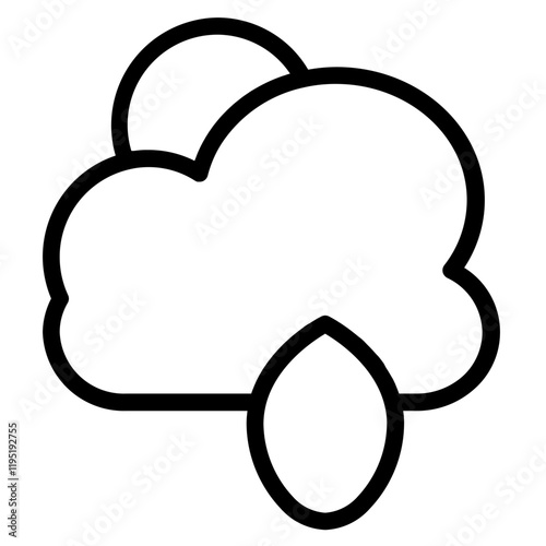 Weather Cloud Forecast Line Icon