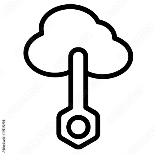 Weather Cloud Forecast Line Icon