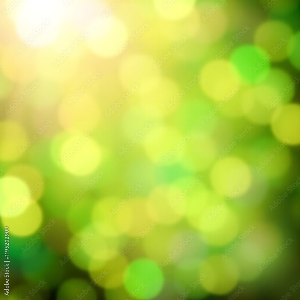 Abstract soft background with light spots in vibrant colors of green, yellow, and white. Blurred bokeh effect Abstract soft background with light spots in vibrant colors of green, yellow, and white. Blurred bokeh effect