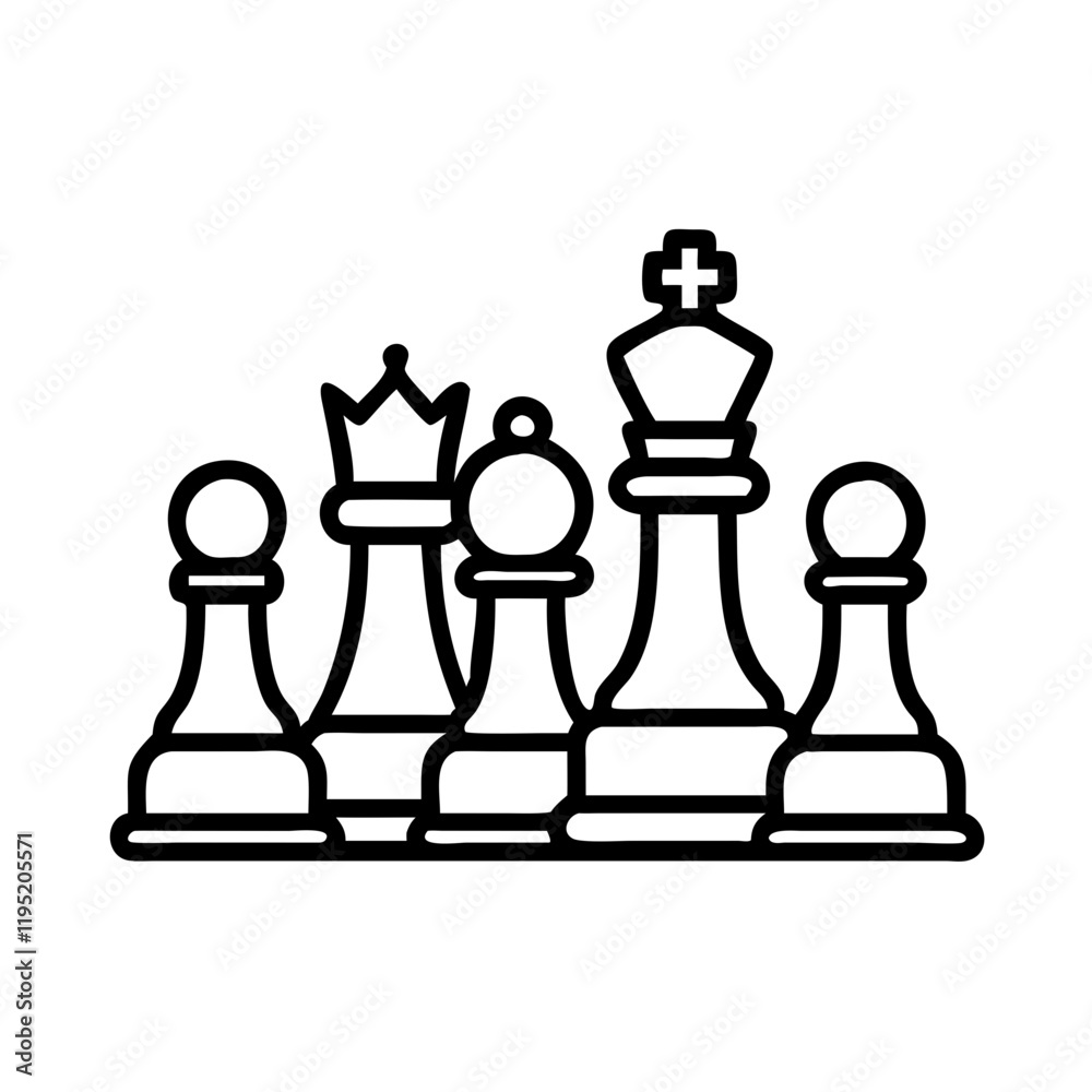 chess pieces king queen rook bishop knight p icon chess pieces king queen rook bishop knight p icon