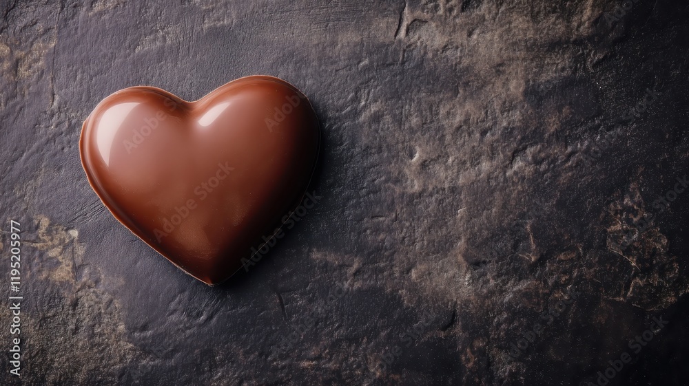 Obraz premium Delicious Gourmet Chocolate Heart on Dark Background