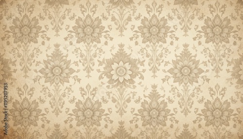 Vintage-Style Floral Wallpaper Background