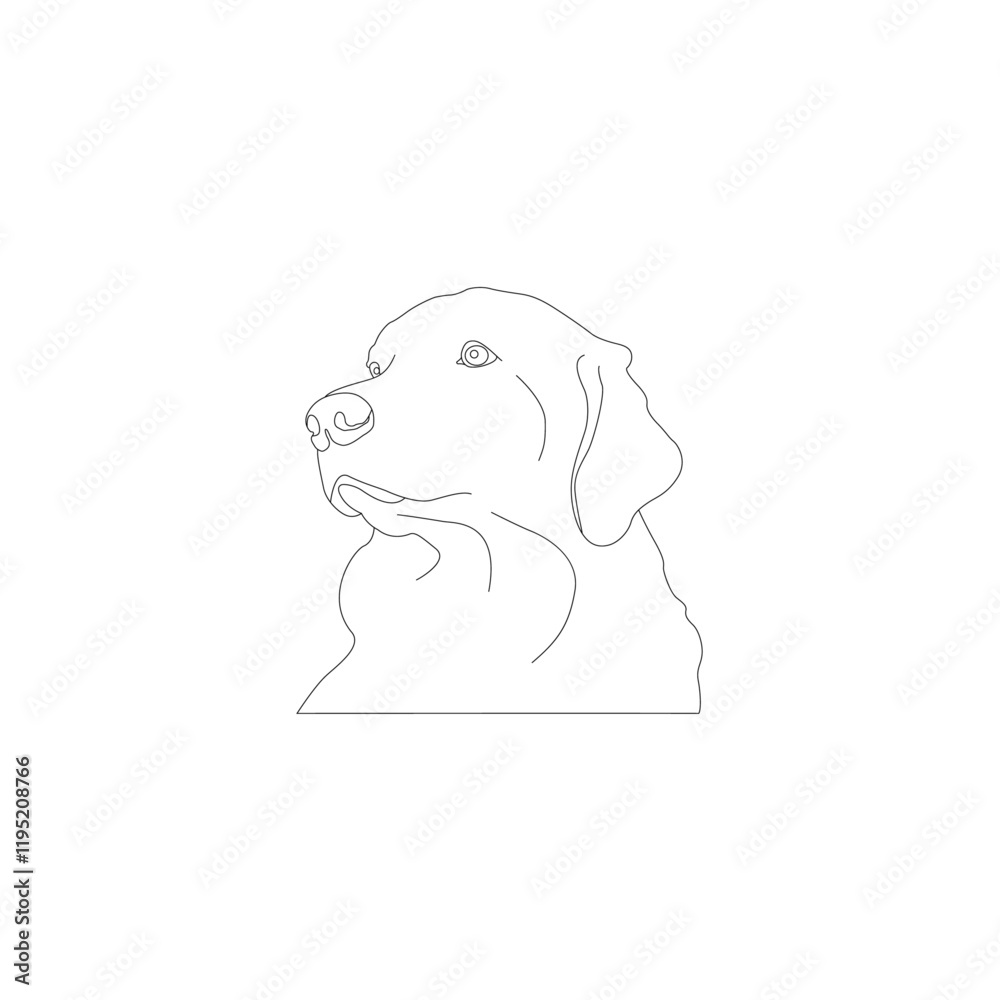 Fototapeta premium Dog line art vector design. Dog line art outline illustration design.