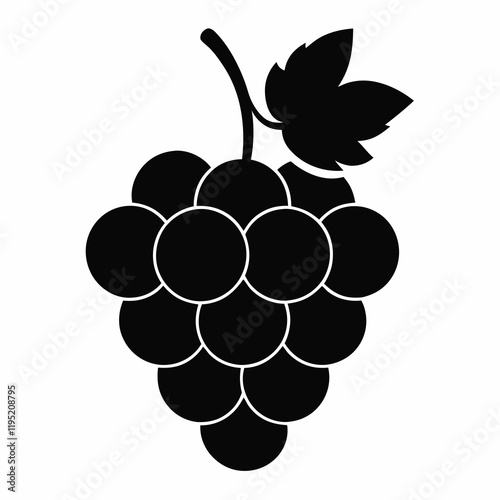 Minimalist Grape Icon in Black