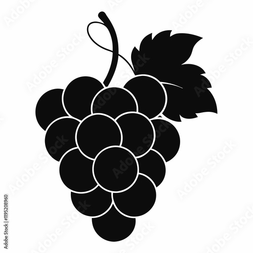 Minimalist Grape Icon in Black