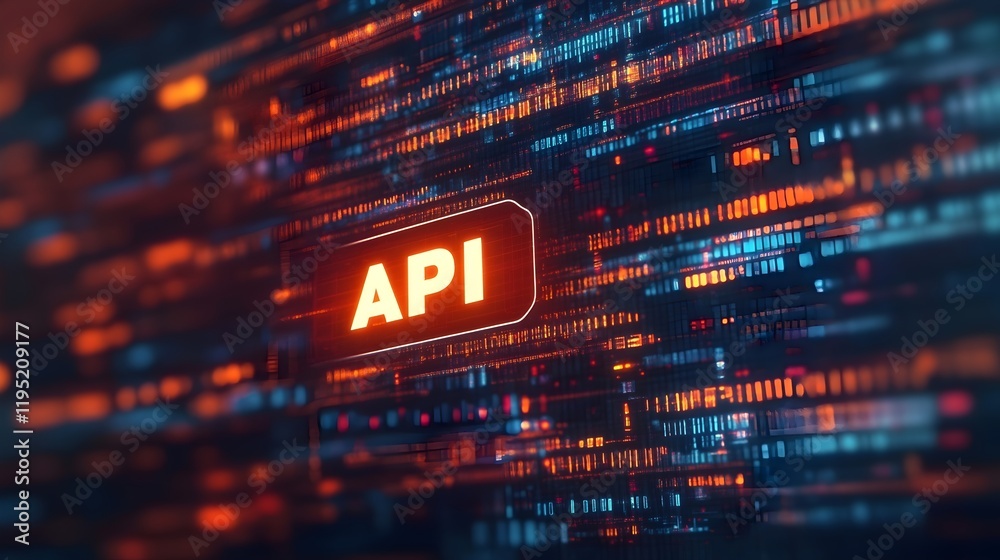 Abstract data background API written, API integration, application programming interface, software development Abstract data background API written, API integration, application programming interface, software development