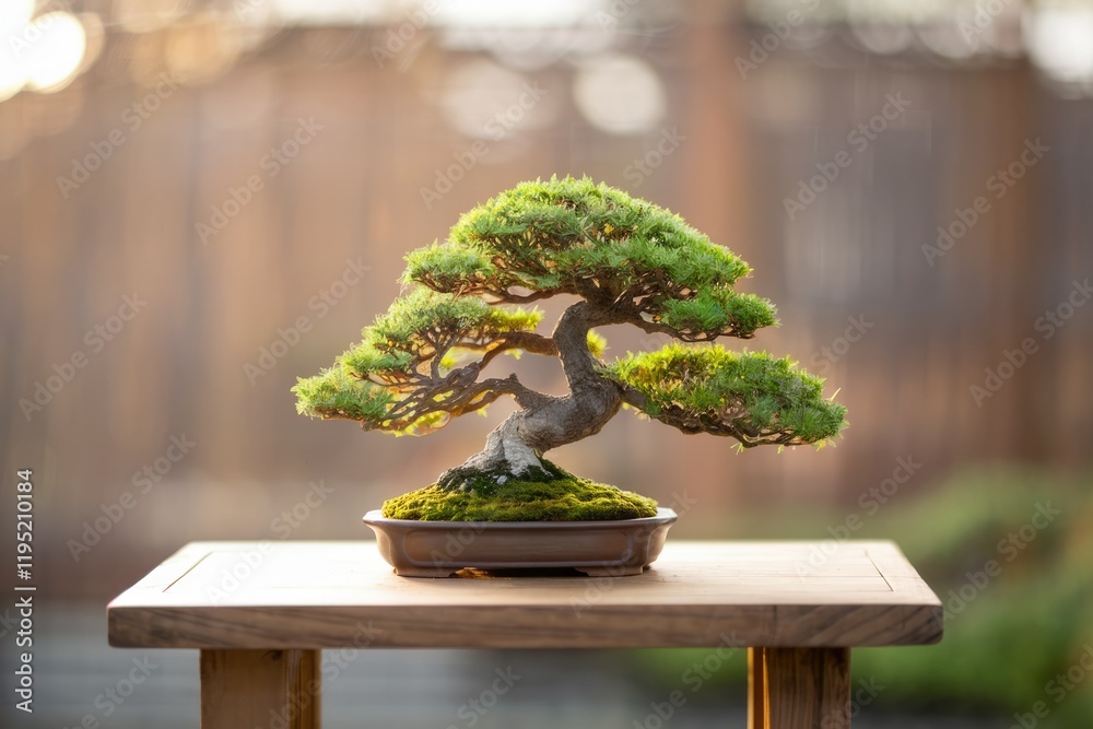 A meticulously crafted bonsai tree, showcasing the art of miniature horticulture and serene beauty. A meticulously crafted bonsai tree, showcasing the art of miniature horticulture and serene beauty.