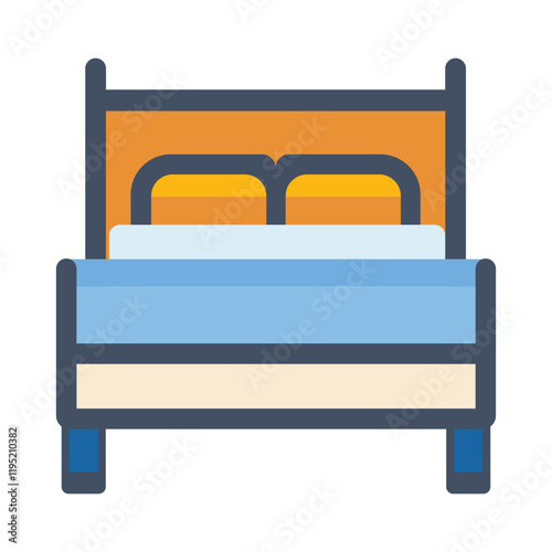 Colorful Hospital Bed Illustration