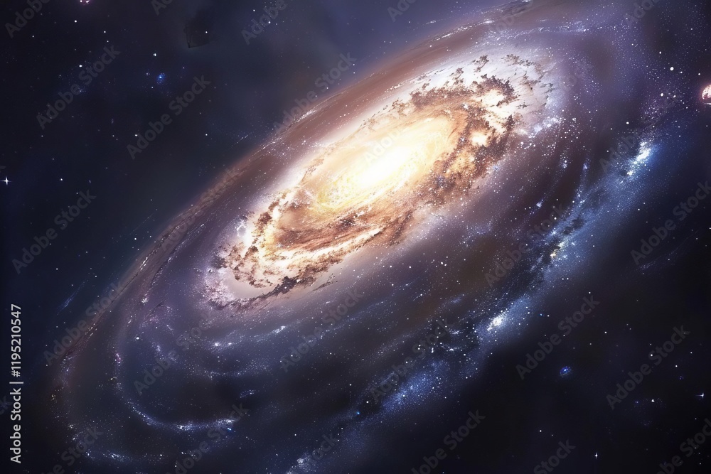 Fototapeta premium A stunning depiction of a spiral galaxy, showcasing cosmic beauty and the vastness of space.