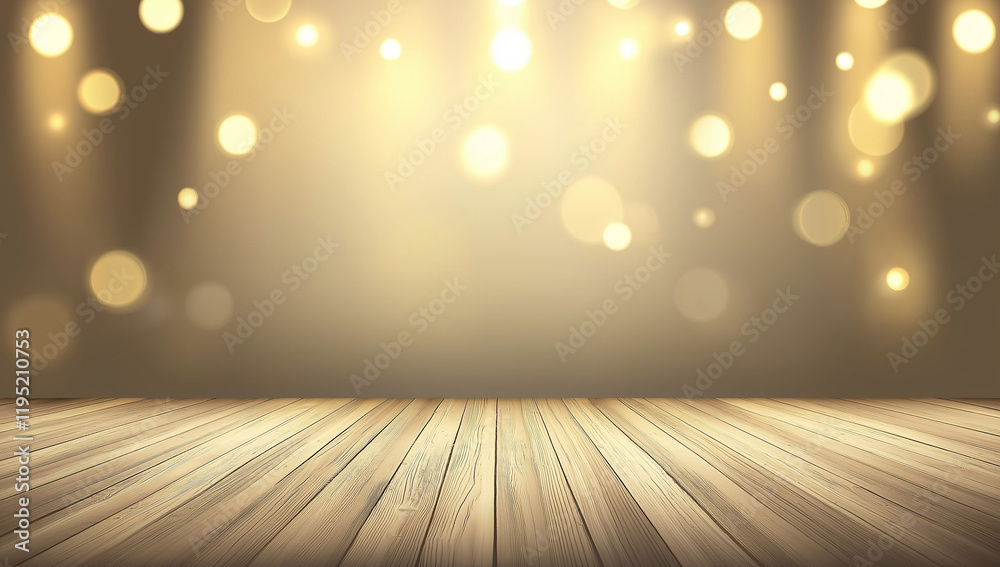 custom made wallpaper toronto digitalA rustic light brown wooden floor is shown, with an outoffocus background of soft, warm golden bokeh lights. Perfect for product displays or elegant designs.A rustic light brown wooden floor is shown,