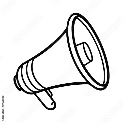 Simple Black and White Megaphone Illustration