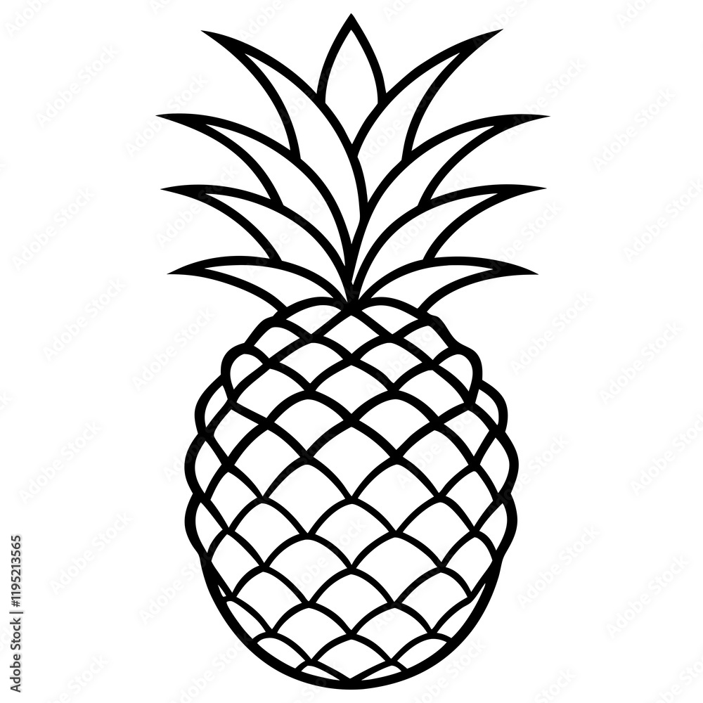 Obraz premium Minimalist Pineapple Line Art Design