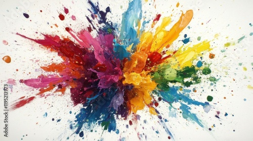 Colored paint splashes. Generative AI