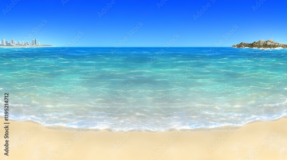 Ocean Beach Summer Background Illustration Ocean Beach Summer Background Illustration