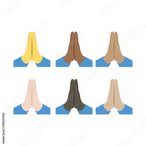 folded high five hands praying vector symbol sign icon illustration