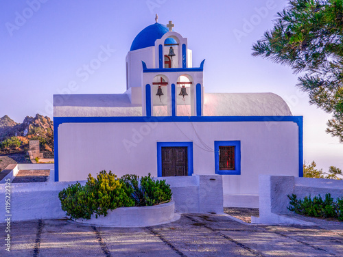 The Church of the Prophet Elias on Santorini. photo