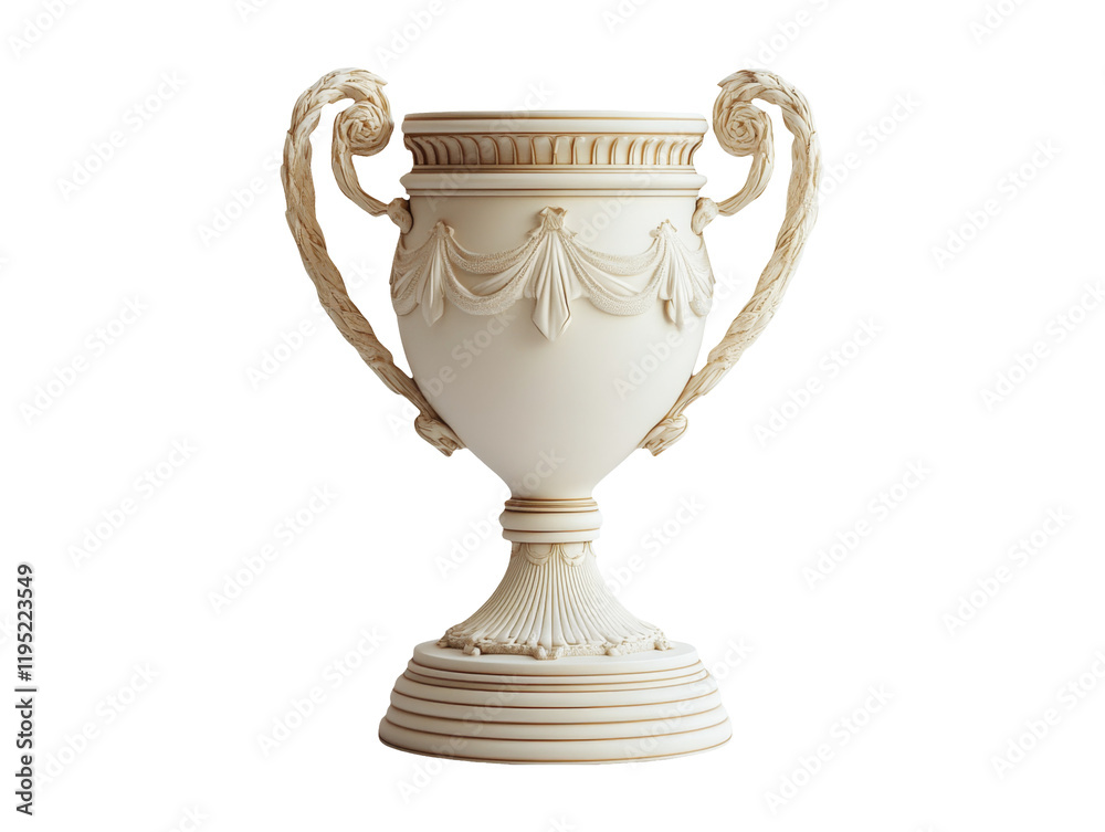 3D Render of Elegant Championship Trophy in Clay Material 3D Render of Elegant Championship Trophy in Clay Material
