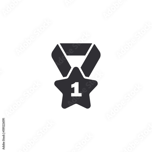 Medal icon. Award icon. Sports reward. Level complete. Game art. Game Medal. Achievement badge. Winner's trophy icon. Symbol victory. Reward badge. First place. Quality mark. Champion. Award badge.