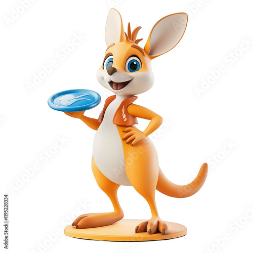 Playful cartoon kangaroo in a colorful studio, engaging character design, dynamic environment, whimsical perspective for creative inspiration photo