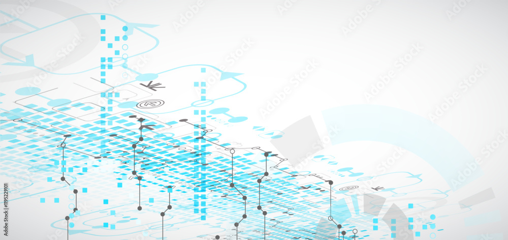 Obraz premium Abstract technology concept. Circuit board, high computer color background. Vector illustration.