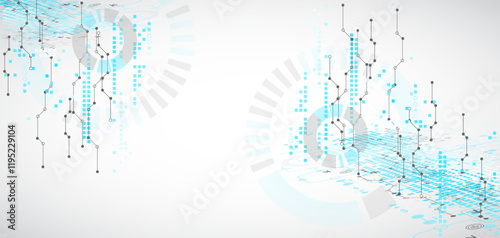 Abstract technology concept. Circuit board, high computer color background. Vector illustration.