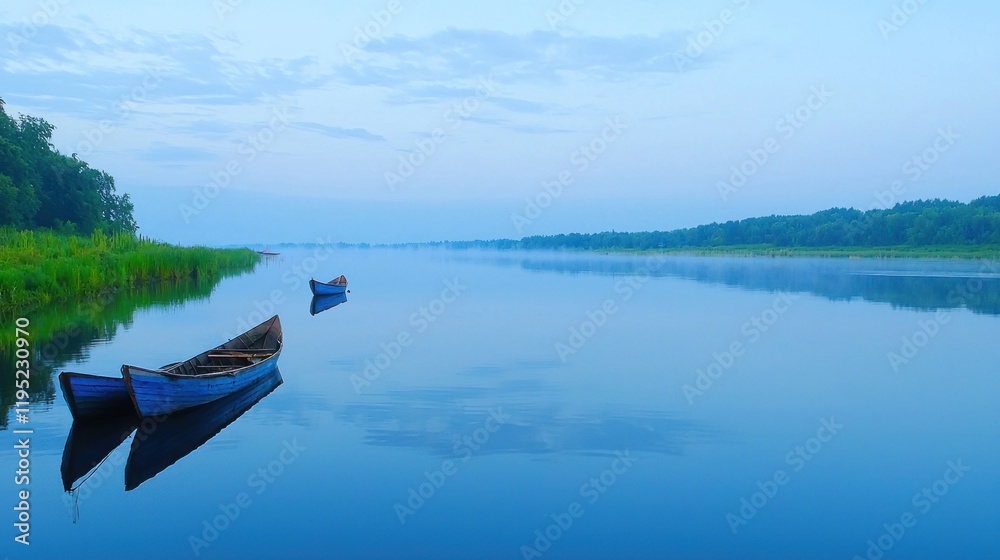 Obraz premium Serene River at Dawn