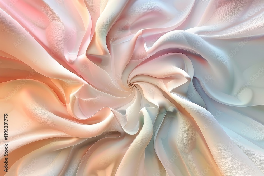 custom made wallpaper toronto digitalA swirling abstract design featuring soft pastel colors and flowing fabric-like textures.