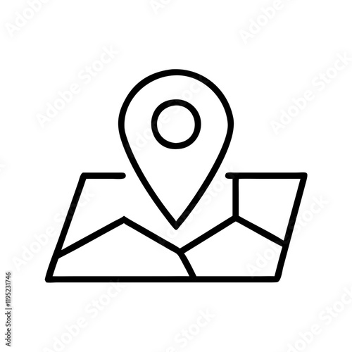 Geolocation icon featuring map with location pin for navigation and location services