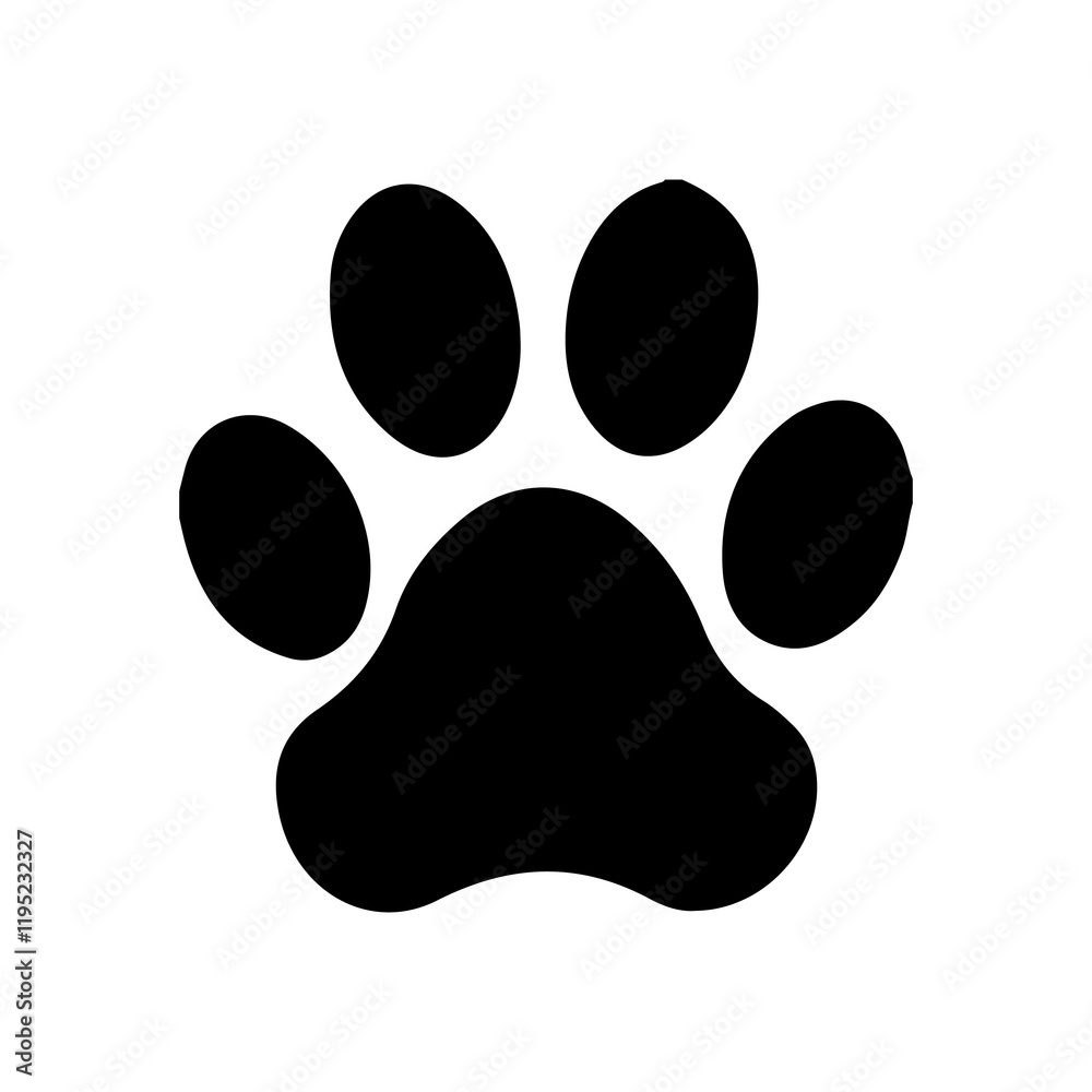 Dog paw print clip art design on plain white transparent isolated background for card, shirt, hoodie, sweatshirt, apparel, card, tag, mug, icon, poster or badge Dog paw print clip art design on plain white transparent isolated background for card, shirt, hoodie, sweatshirt, apparel, card, tag, mug, icon, poster or badge