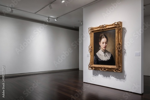 a potrait of a medieval lady is exhibited in the gallery