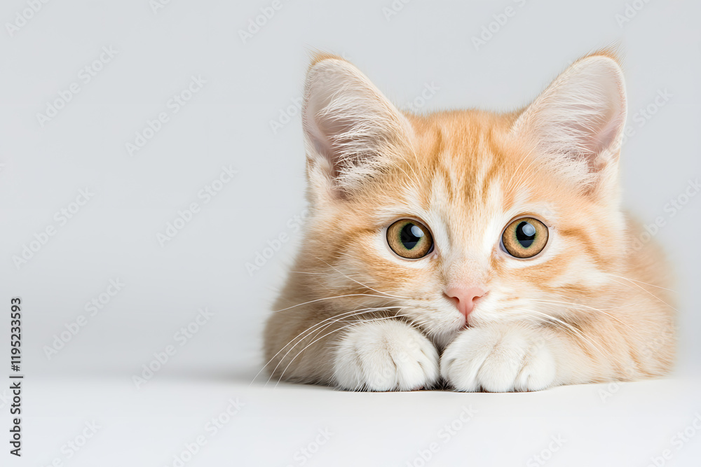 Cute fluffy white kitten isolated on background Cute fluffy white kitten isolated on background