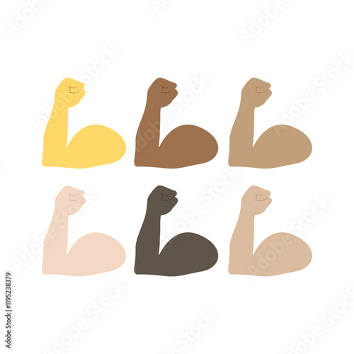arm muscle hand emoji vector bicep 
