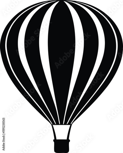 Hot air ballon silhouette vector illustration