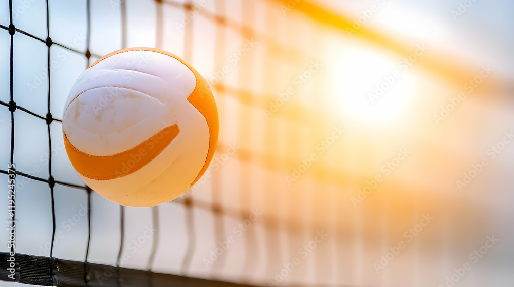 Volleyball in Net Photo Volleyball in Net Photo