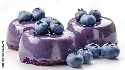 Purple Blueberry Cakes: A Delectable Dessert Photography photo