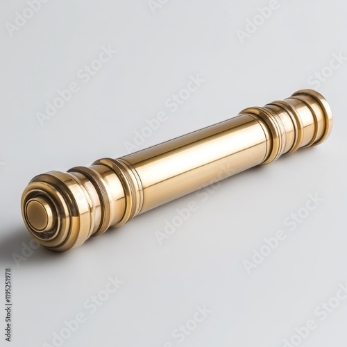 Elegant Golden Brass Telescopic Rod with Intricate End Caps photo