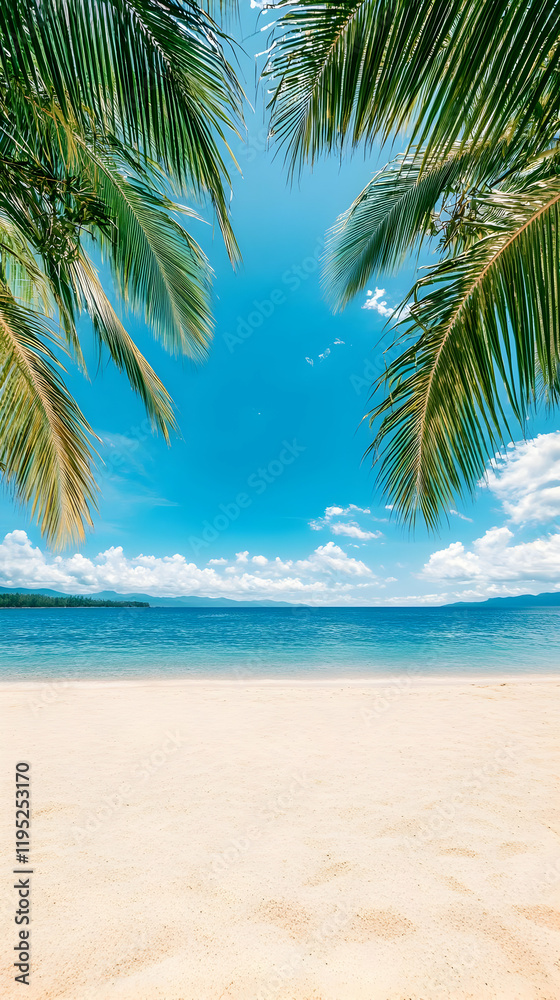 Fototapeta premium Tropical Beach Background Illustration